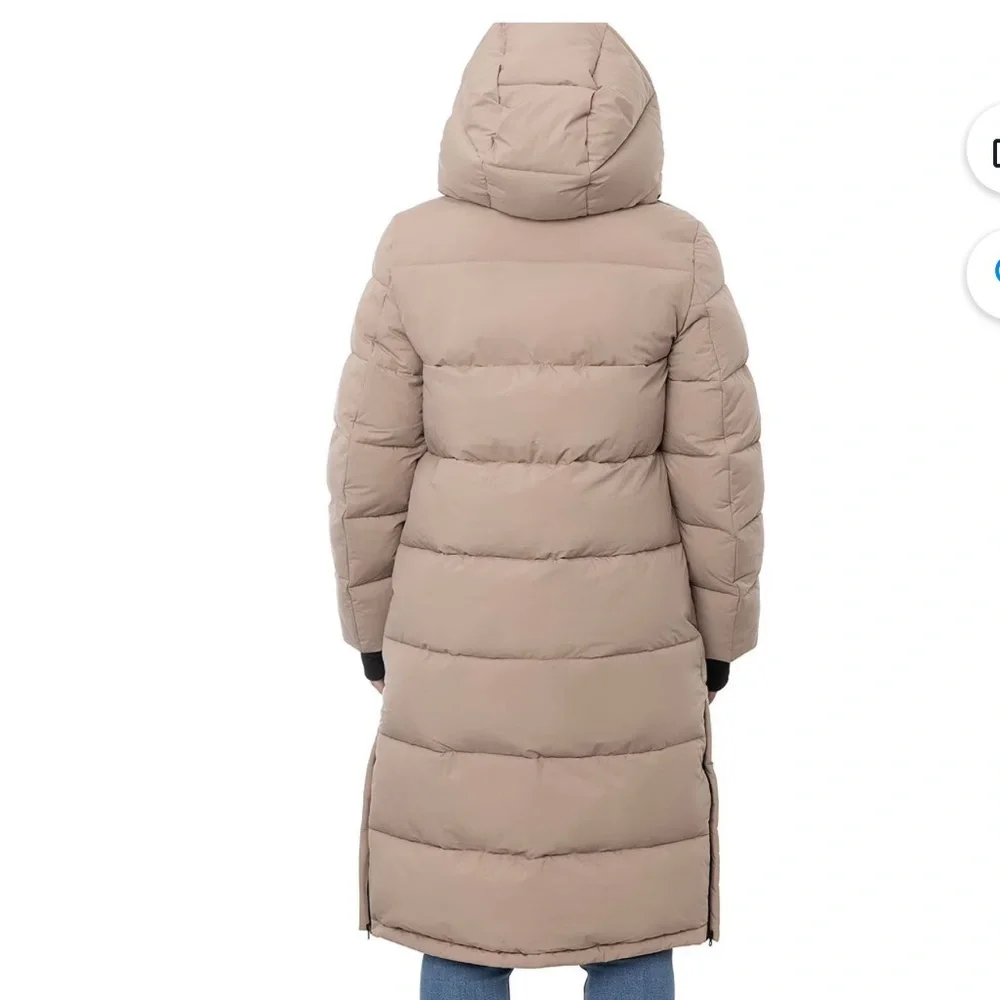 London Fog Women's Removable‎ Hood Ulta Long Puffer Coat - Latte